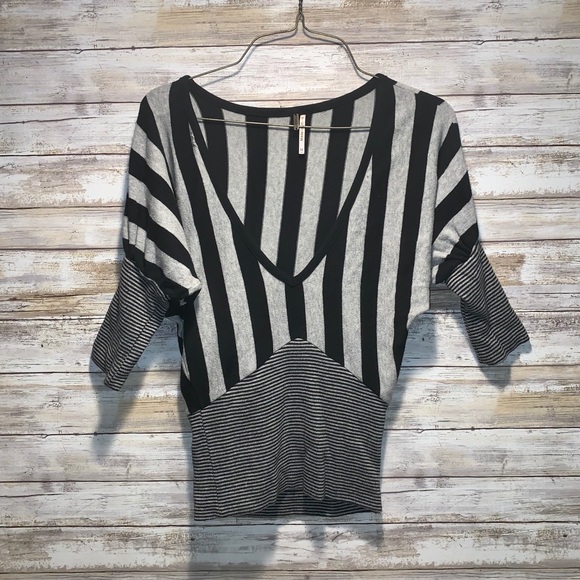 Poof! Sweaters - Women’s Striped Sexy Sweater Top M